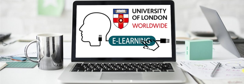Laptop displaying eLearning logo